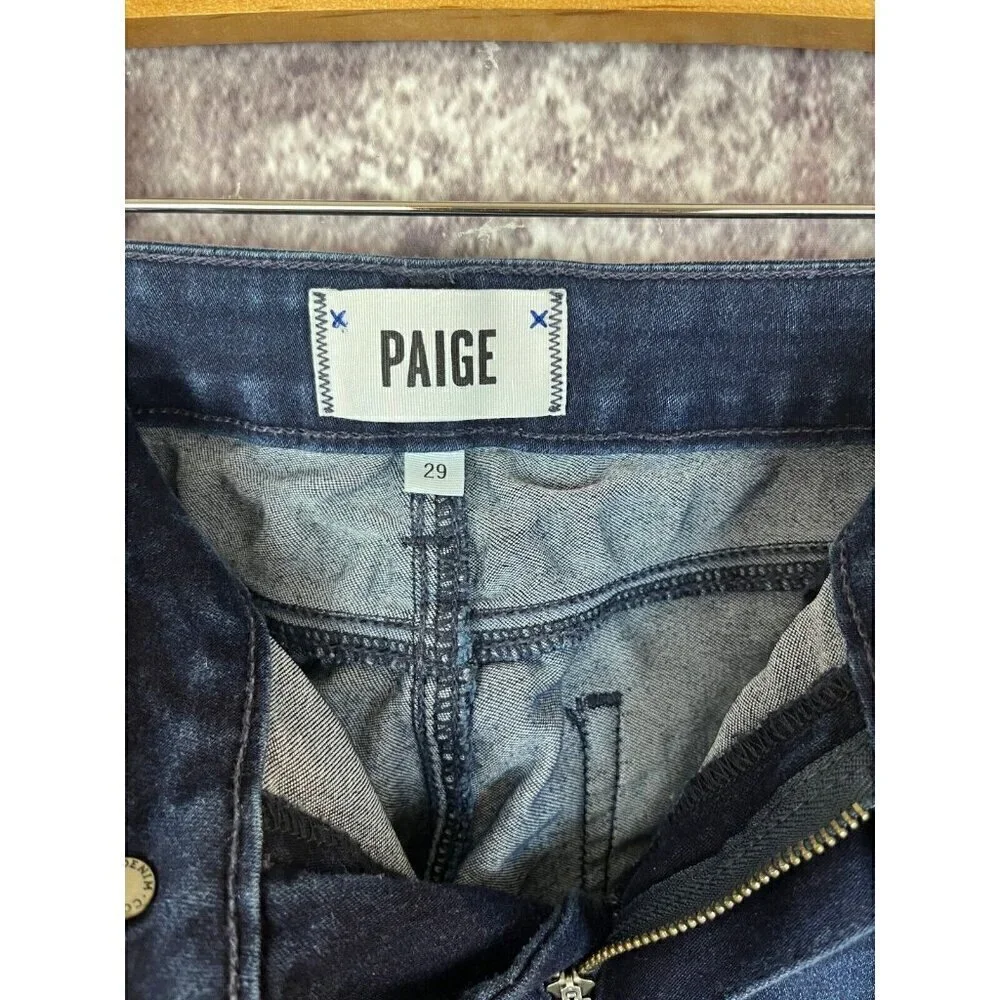 Paige Jeans Womens 29 Manhattan Blue Denim Mid Rise Bootcut Stretch Boho 33‎ L